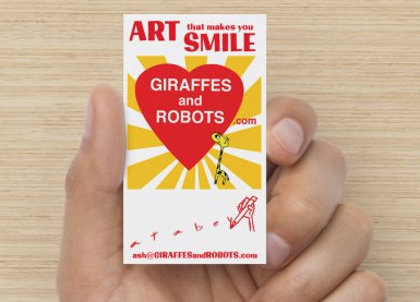 Giraffes and Robots card